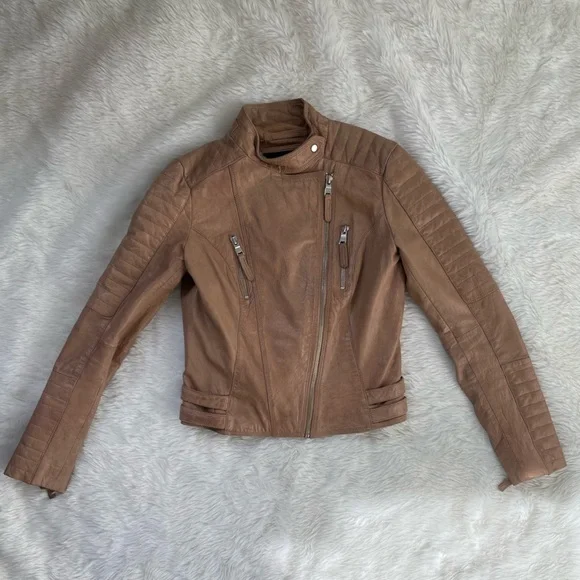 Andrew Marc Brown Leather Jacket - Picture 1 of 5